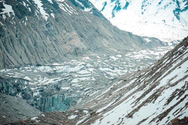 gaumukh glacier aerial view