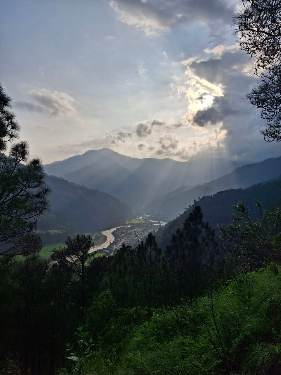 Uttarkashi Uttarakhand town view along Bhagirathi river