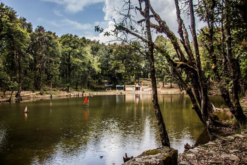 Nachiketa Tal Uttarkashi Uttarakhand forest lake reflection